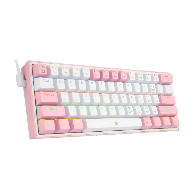 CLAVIER MECANIQUE GAMING REDRAGON FIZZ RAINBOW K617-R WHITE PINK